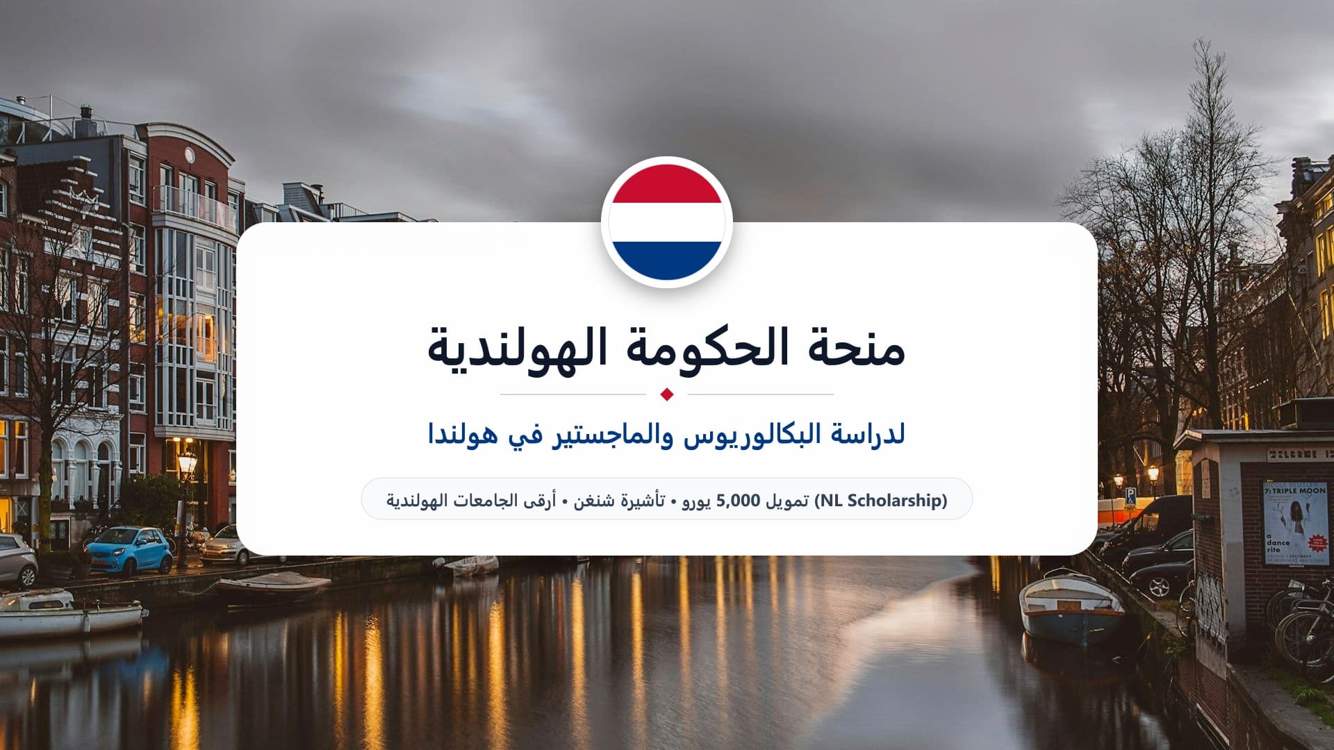 منحة الحكومة الهولندية NL Scholarship 2027 لدراسة البكالوريوس والماجستير | تمويل 5,000 يورو